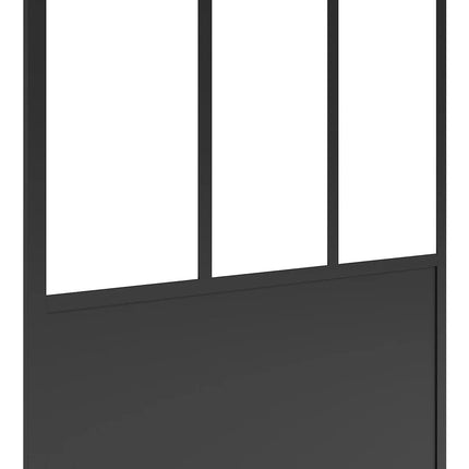 Paroi de douche style atelier avec verre teinté noir - Noir mat - 120 cm - URBANIK