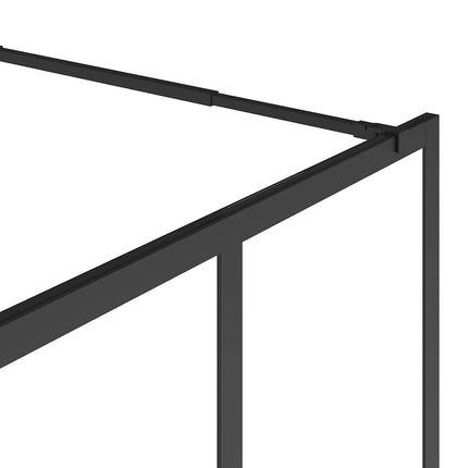 Paroi de douche style atelier avec verre teinté noir - Noir mat - 120 cm - URBANIK