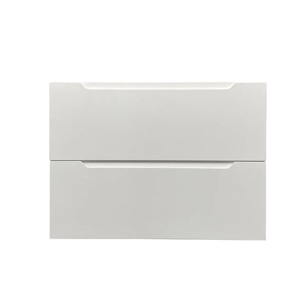 Meuble simple vasque laqué brillant avec vasque à encastrer - Blanc - 80 cm - STEFANIE