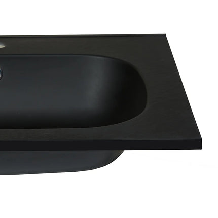 Vasque à encastrer finition mate avec vasque à encastrer - Noir mat - 80 cm - DS CONCEPT