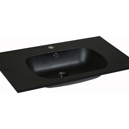 Vasque à encastrer finition mate avec vasque à encastrer - Noir mat - 80 cm - DS CONCEPT