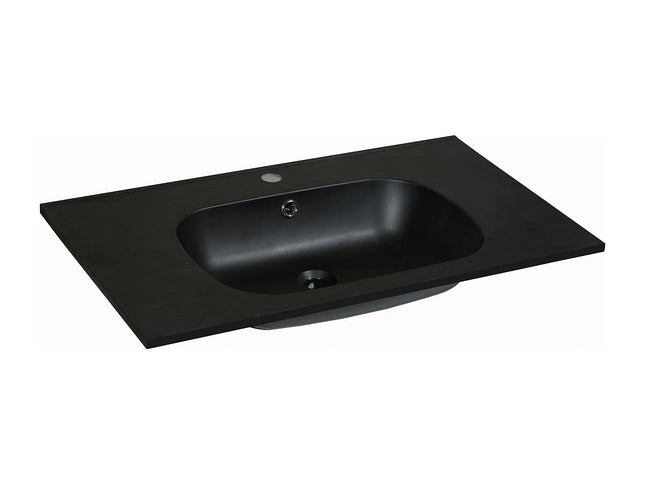 Vasque à encastrer finition mate avec vasque à encastrer - Noir mat - 80 cm - DS CONCEPT