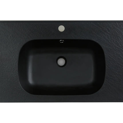 Vasque à encastrer finition mate avec vasque à encastrer - Noir mat - 80 cm - DS CONCEPT