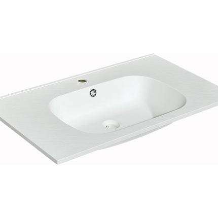 Vasque à encastrer effet pierre avec vasque encastrable - Blanc - 80 cm - DS CONCEPT