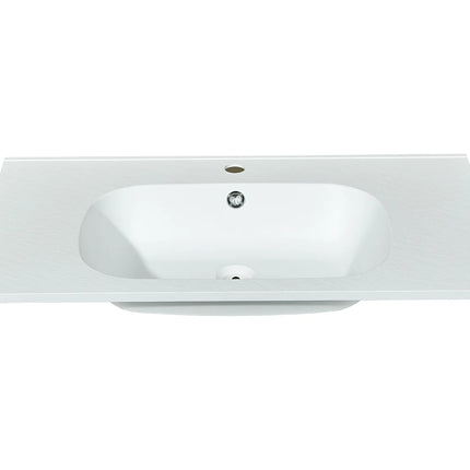 Vasque à encastrer effet pierre avec vasque encastrable - Blanc - 80 cm - DS CONCEPT