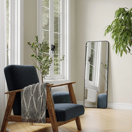 Miroir rectangle finition mat avec cadre en aluminium - Noir mat - 50 cm - DEMETRIA