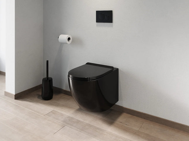 WC suspendu sans bride noir brillant - 36 cm - Les Essentiels DS CONCEPT