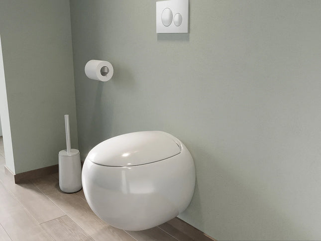 WC suspendu design mat avec abattant frein de chute - Noir mat - 40 cm - HURO II