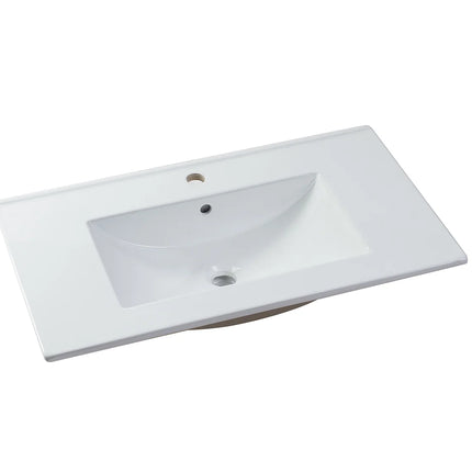 Meuble de salle de bain suspendu rainuré avec vasque à encastrer - Gris - 80 cm - Les éphémères