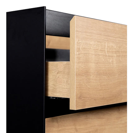 Meuble de salle de bain suspendu style industriel avec vasque à encastrer - Naturel clair et noir - 80 cm - Les éphémères