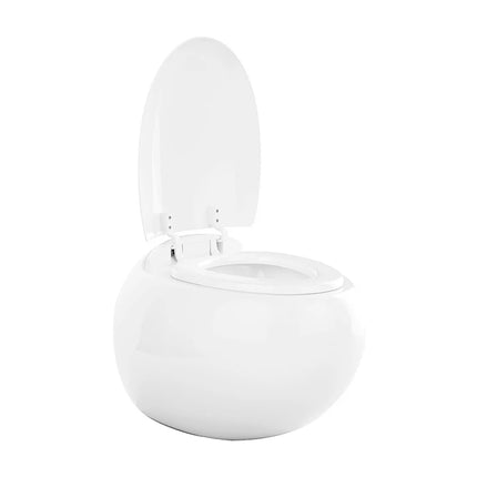 WC suspendu design arrondi avec abattant frein de chute - noir mat - 40 cm - HURO II