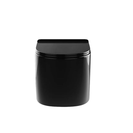 WC suspendu sans bride brillant avec bâti-support et plaque de déclenchement - noir - 36 cm - JAVOINE