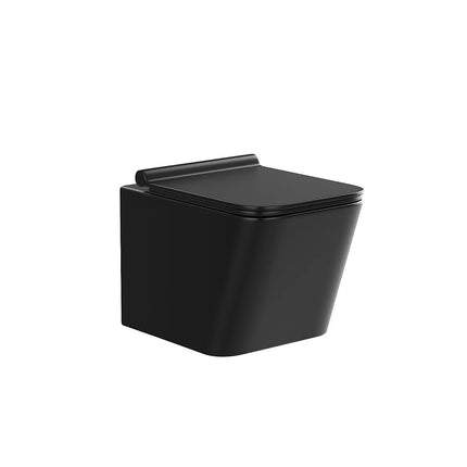 WC suspendu sans bride noir mat avec bâti-support et plaque double touche - 35,5 cm - Les Essentiels DS CONCEPT