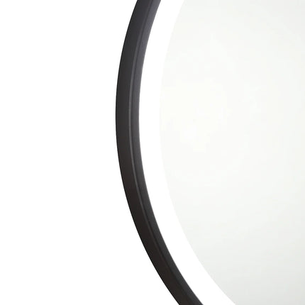Miroir lumineux rond avec LED - noir - 80 cm - NUMEA