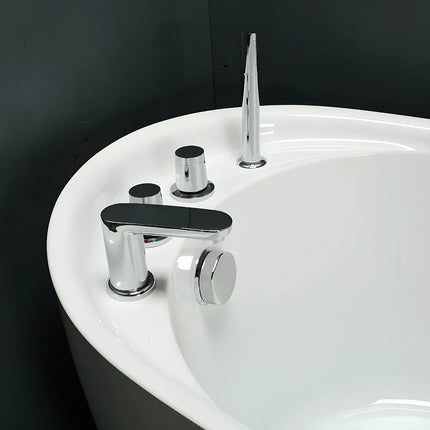 Baignoire à poser ovale finition brillante - Blanc - 170 cm - NATALIA