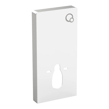 WC suspendu sans bride avec bâti-support décoratif en verre trempé - blanc brillant - 35,5 cm - CLEMONA