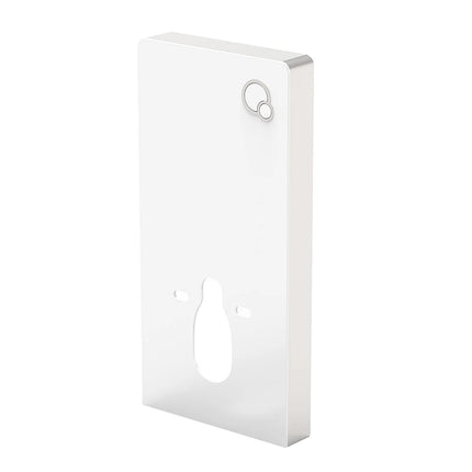 WC suspendu sans bride avec bâti-support décoratif en verre trempé - blanc brillant - 35,5 cm - CLEMONA