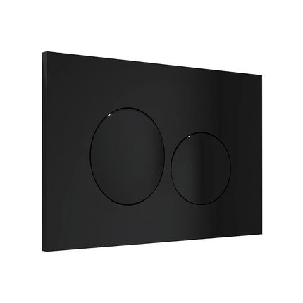 WC suspendu sans bride brillant avec bâti-support et plaque de déclenchement - noir - 36 cm - JAVOINE