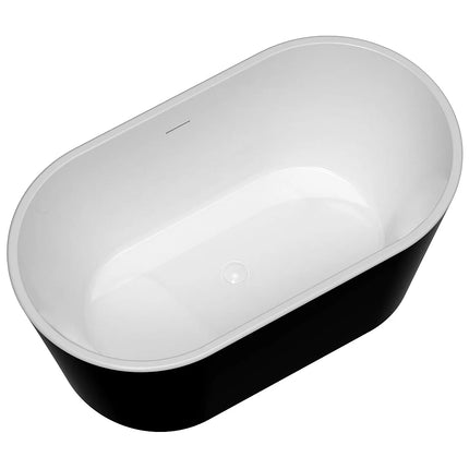 Baignoire îlot ovale finition brillante - Noir brillant - L130 cm - APOGON