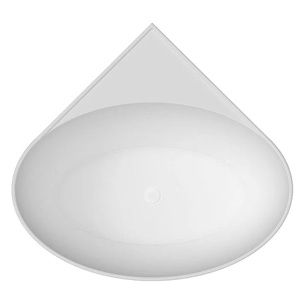 Baignoire d'angle quart de cercle avec bonde clic-clac - Blanc mat - 100 cm - MARTA