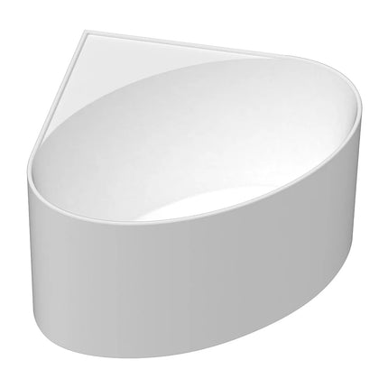 Baignoire d'angle quart de cercle avec bonde clic-clac - Blanc mat - 100 cm - MARTA