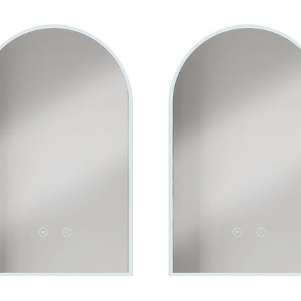 Miroir de salle de bain arche avec LED et anti-buée - Transparent - 50 cm - ARCADI