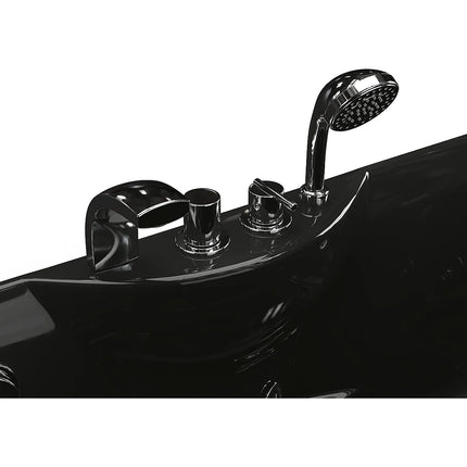 Baignoire balnéo moderne avec hydrojets - Noir - 150 cm - GAVINO