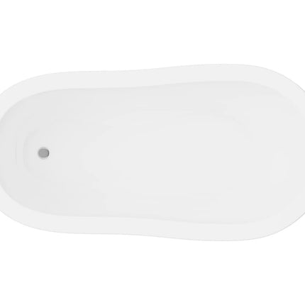 Baignoire îlot rétro avec pieds dorés - Blanche - 145 cm - NISOS II