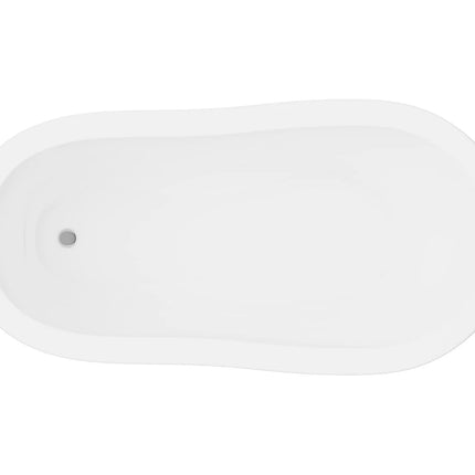 Baignoire ovale à poser finition brillante - Blanche - 145 cm - NISOS II