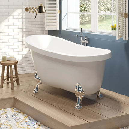 Baignoire ovale à poser finition brillante - Blanche - 145 cm - NISOS II