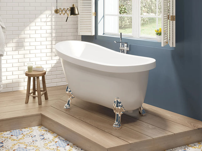 Baignoire ovale à poser finition brillante - Blanche - 145 cm - NISOS II