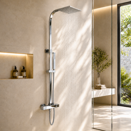 Douche à effet pluie avec mitigeur thermostatique - chrome - Sterling DS CONCEPT