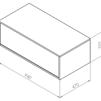 Meuble sous vasque suspendu avec tiroir push to open - Naturel foncé - 94 cm - TEANA II