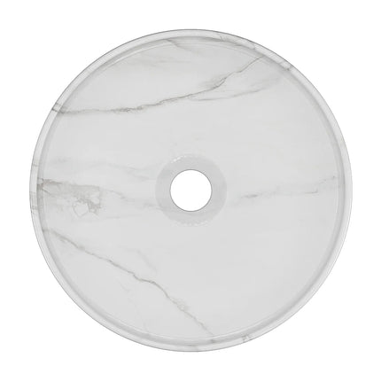 Vasque à poser ronde effet marbre - noire - 36 cm - VIAMARBA