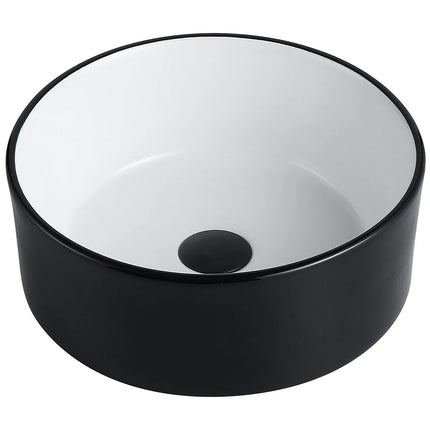 Vasque à poser ronde mate avec vasque ronde - Noir - 36 cm - KANELLE II