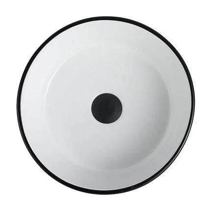 Vasque à poser ronde mate avec vasque ronde - Noir - 36 cm - KANELLE II