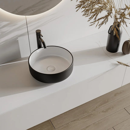 Vasque à poser design contemporain rond - Bronze mat - 36 cm - Les éphémères