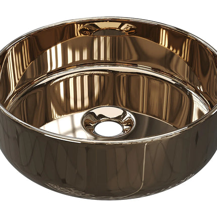 Vasque à poser design contemporain rond - Bronze mat - 36 cm - Les éphémères