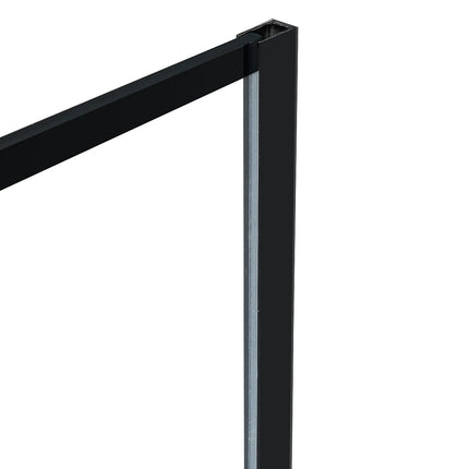 Paroi de douche à l'italienne style industriel noir mat - 120 cm - INAYA II