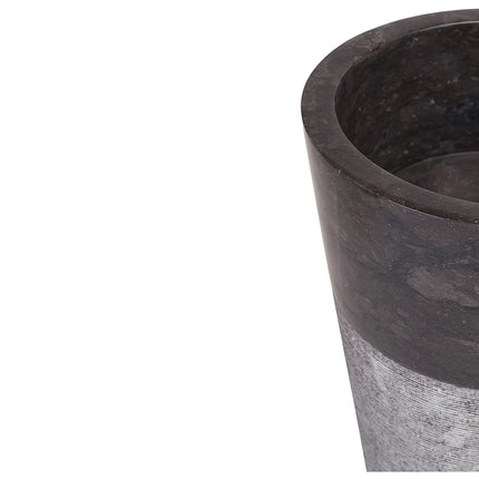 Vasque sur pied en marbre massif avec vasque ronde - Gris naturel - 40 cm - LANTA