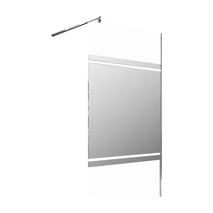Paroi de douche effet miroir chromé - Argenté - 120 cm - ZENADO