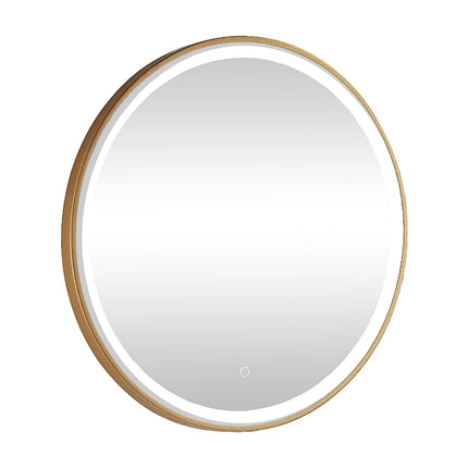 Miroir lumineux rond doré avec LED - 80 cm - NUMEA
