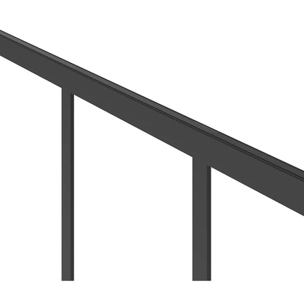 Paroi de douche style industriel avec barre de stabilisation ajustable - Noir mat - 100 cm - URBANIK