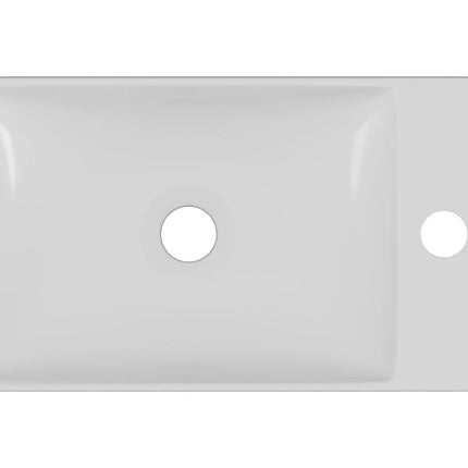 Lave-main suspendu avec vasque rectangulaire - blanc - 38 cm - Les Essentiels