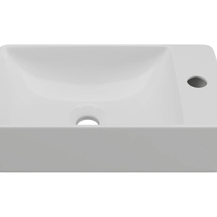 Lave-main suspendu avec vasque rectangulaire - blanc - 38 cm - Les Essentiels