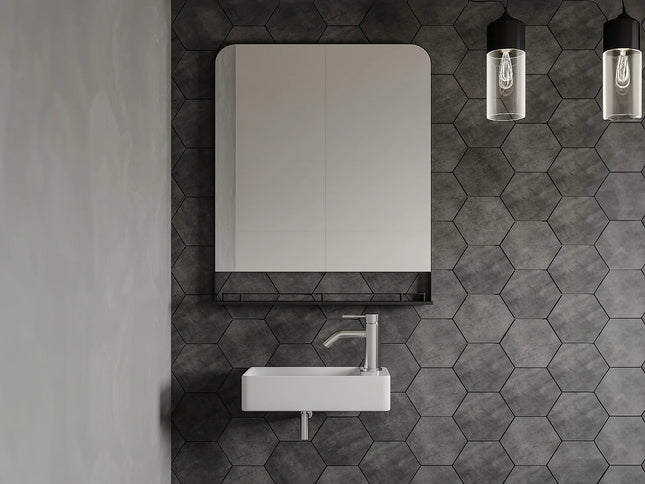 Lave-main suspendu avec vasque rectangulaire - blanc - 38 cm - Les Essentiels