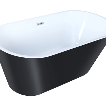 Baignoire îlot design - 150 x 70 x 58 cm - Noire - 201 L - TWIGGY
