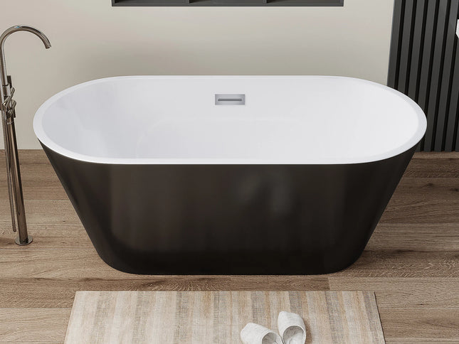 Baignoire îlot design - 150 x 70 x 58 cm - Noire - 201 L - TWIGGY