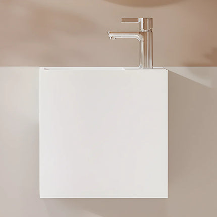 Lave-main suspendu avec vasque intégrée - blanc - 40 cm - PUMORI