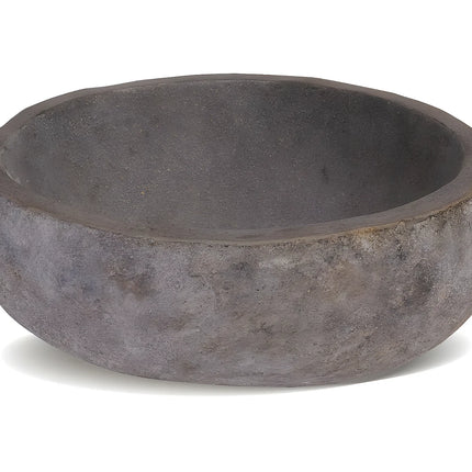 Vasque de salle de bain en pierre naturelle avec vasque ronde - Gris - 25 cm - STONE